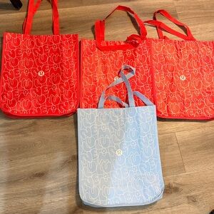 NEW limited lululemon large shopping bags x4